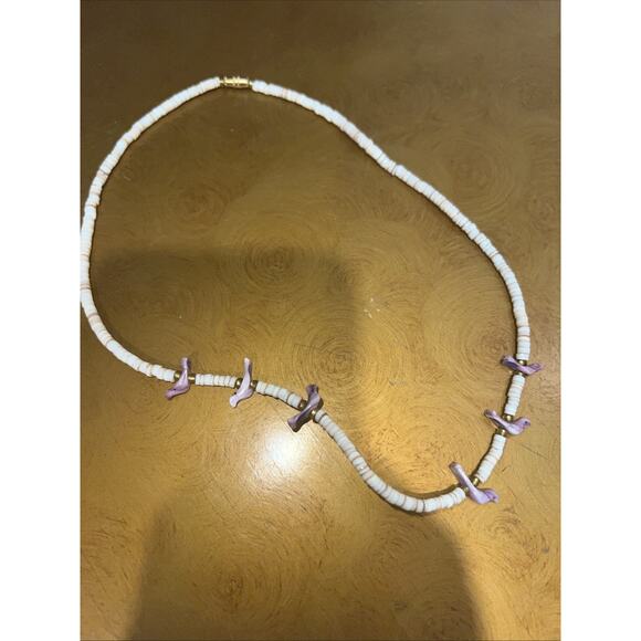 Unbranded Jewelry - VTG NATIVE AMERICAN HEISHI SHELL FETISH BIRDS NECKLACE W BARREL GOLD TONE CLASP